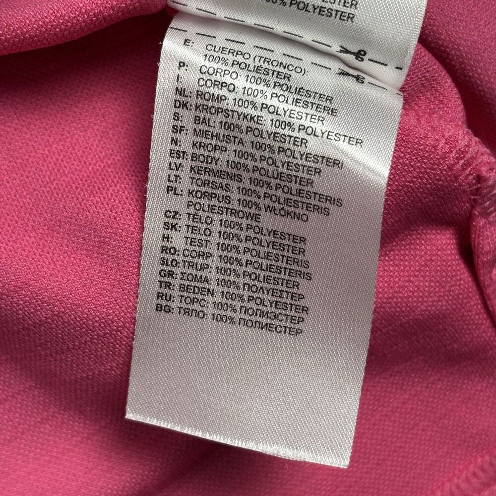Adidas Golf Pink Performance Polo Shirt Women L Short Sleeve Athletic Golf Top - Picture 8 of 9